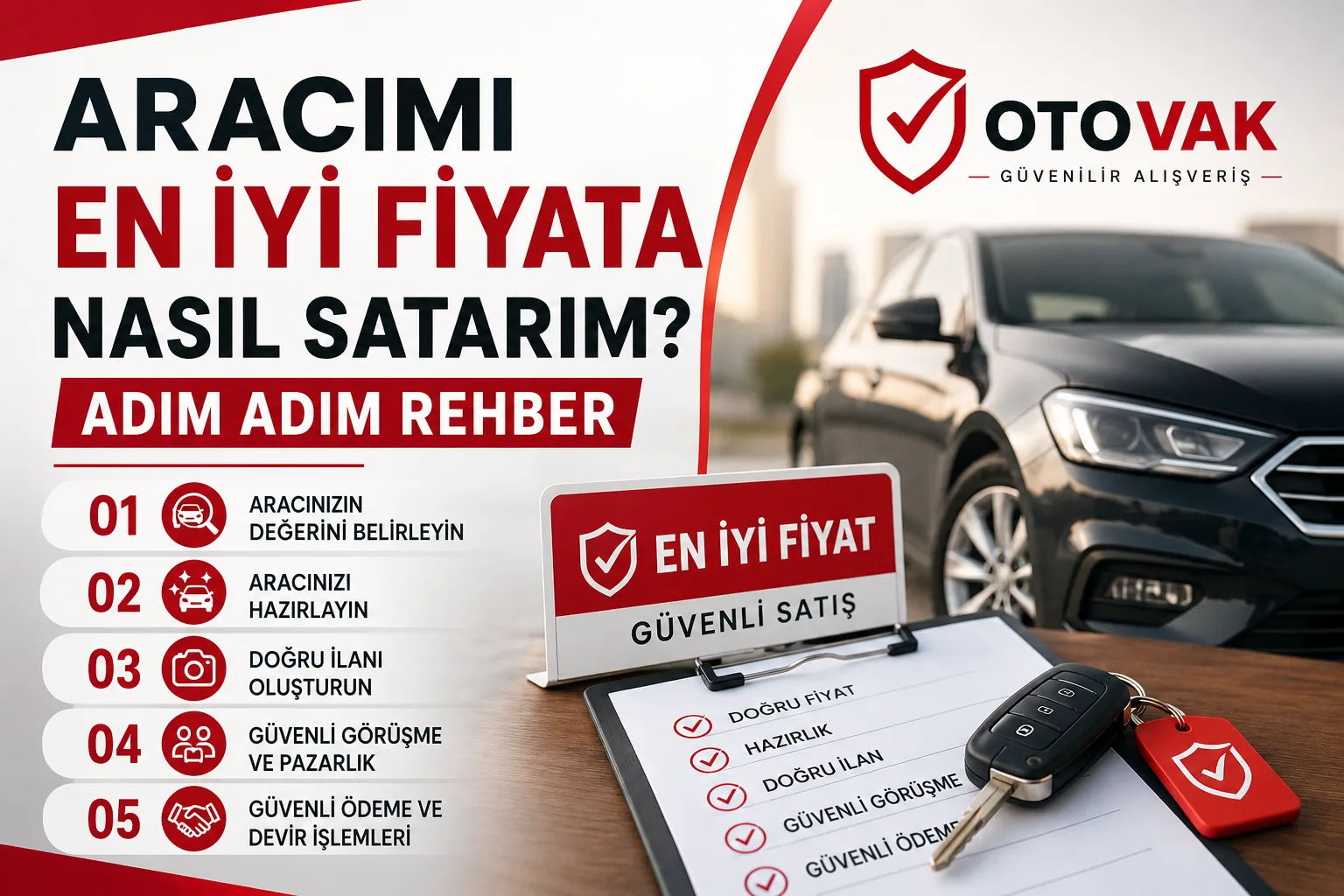 Aracımı en iyi fiyata nasıl satarım: satışa hazırlanmış temiz ikinci el araç